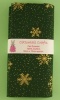 Fat Quarter - P215 Christmas - Gold Snowflake - Green